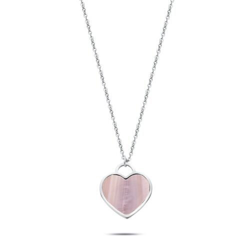 Heart pearl necklace silver