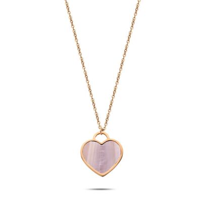 Heart pearl necklace rosé gold