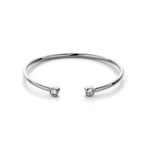 Diamond bangle silver