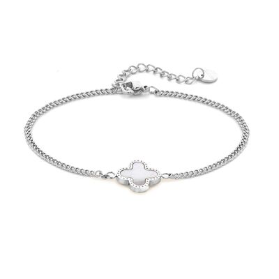 Pulsera flor de concha plata