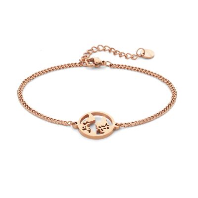 Pulsera mundo oro rosado