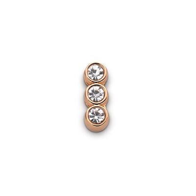 Mesh charm 3 stones rosé gold