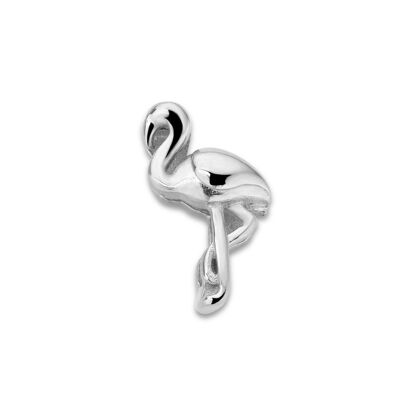 Breloque maille flamant rose argent