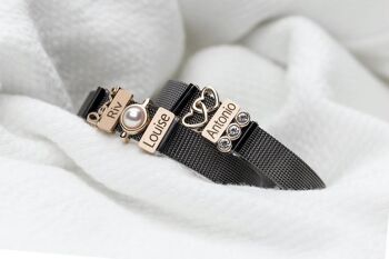 Bracelet maille noir 2