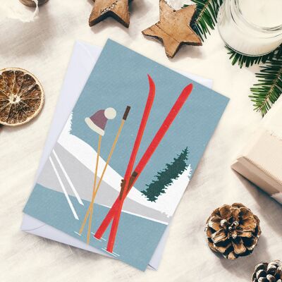 Greeting card - ski