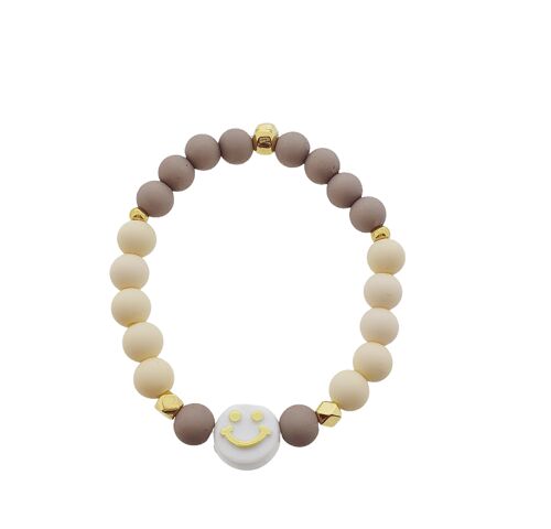 Bracelet Smiley – Gray/White