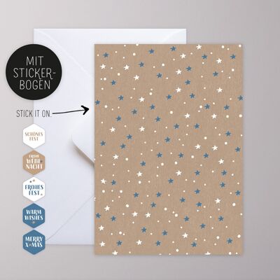 Greeting card with sticker - starry sky