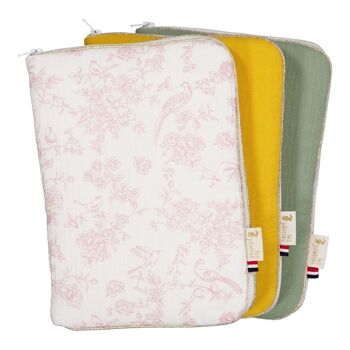 Housse carnet de santé - Double gaze kaki 5