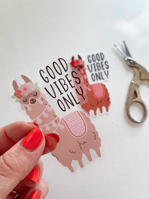 Lama sticker -Good vibes only-