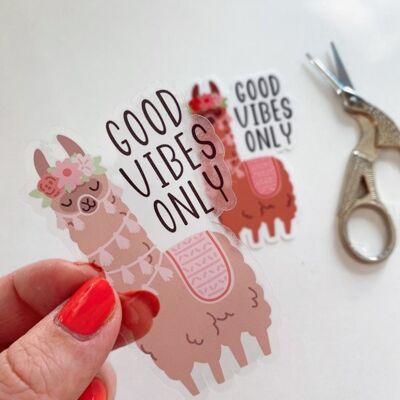 Llama sticker -Good vibes only-