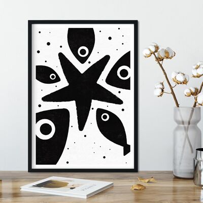 Print - Scandi-Style ›FISH/STARFISH–02‹ A4