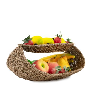 2-tier seagrass fruit tray
