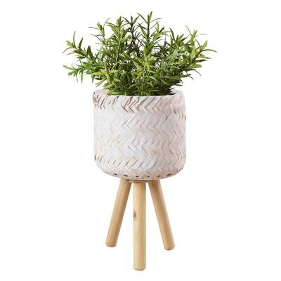 Bamboo Plant Pot White