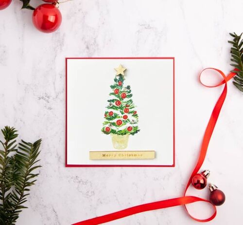 Merry Christmas Tree Sparkly Card