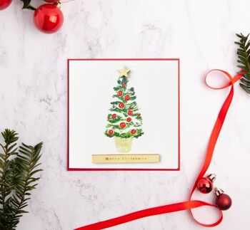 Carte scintillante d'arbre de Noël joyeux 1