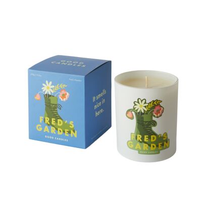 Fred's Garden Soy Wax Scented Candle - White Matt Glass