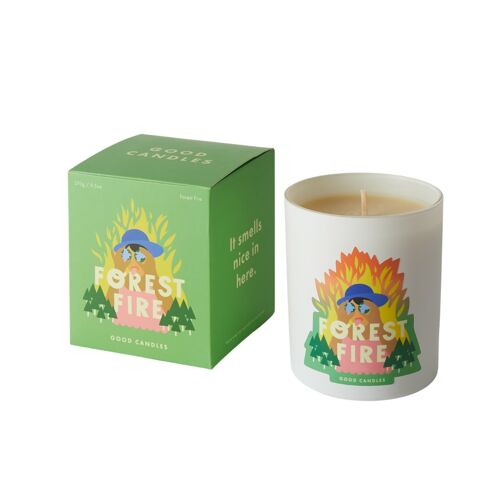 Forest Fire Soy Wax Scented Candle - Matt White Glass