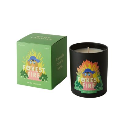 Forest Fire Soy Wax Scented Candle - Matt Black Glass