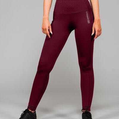 High Waist Pocket Legging - Burgundy