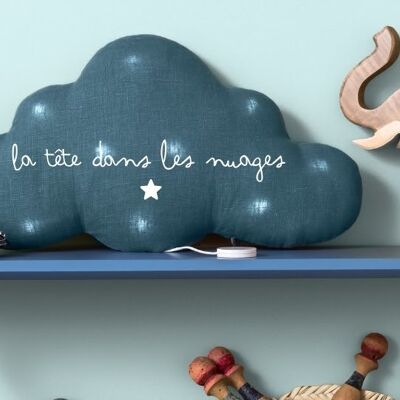 Musical night light duck blue linen cloud "head in the clouds" little star symbol