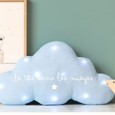 Musical night light cloud blue sequin "the head in the clouds" symbol small star