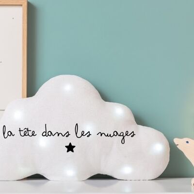 Musical night light white cloud glitter "head in the clouds" symbol small star