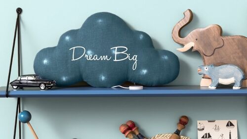 veilleuse  musicale nuage lin bleu canard "dream big"