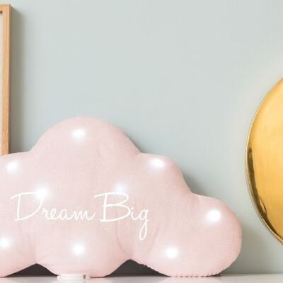 luz de noche musical nube rosa "dream big"