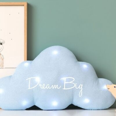 Blue glitter cloud musical night light "dream big"