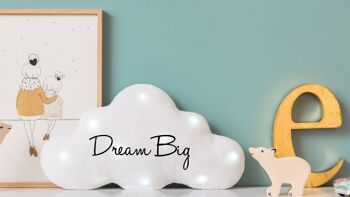 Veilleuse musicale nuage blanc paillette "dream big"