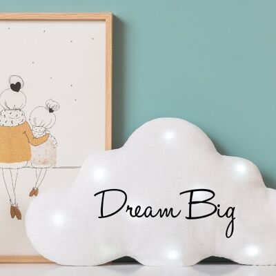 Veilleuse musicale nuage blanc paillette "dream big"