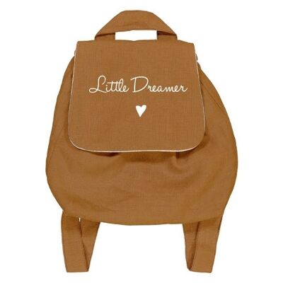 Terrakotta-Leinen-Rucksack "Little Dreamer" kleines Herzsymbol