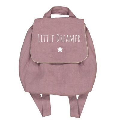 Purple linen backpack "Little dreamer" symbol small star