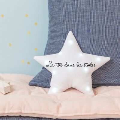 Luce notturna musicale stella glitterata bianca "testa tra le stelle"