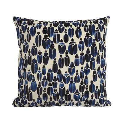 Coussin velours 40x40 Multi scarabées bleu