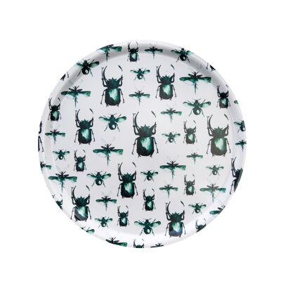Plateau rond Multi insectes vert
