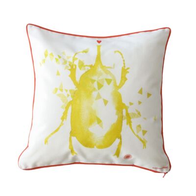 Coussin déperlant 40x40 Scarabée jaune