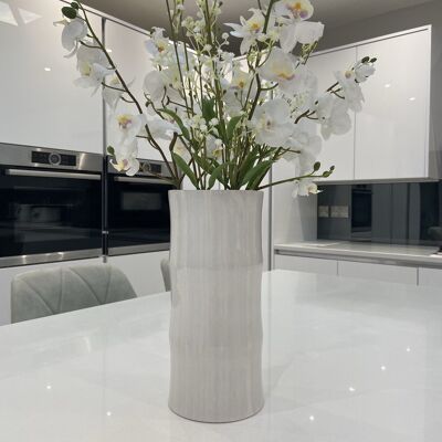 Weiße kleine Vase 30cm Bodenvase oder Tischvase