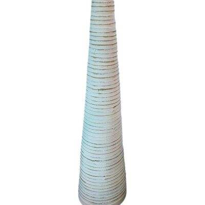 Jarrón de bambú blanco de 70cm de alto para suelo o mesa.