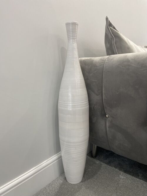 Tall 90cm whitewash handmade bamboo vase
