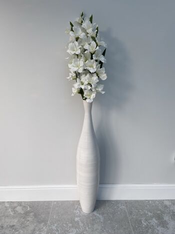 Grand vase en bambou fait main blanchi à la chaux 90cm 3