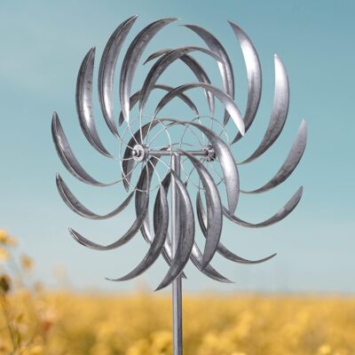 Escultura de viento de jardín de Wembury spinner plata