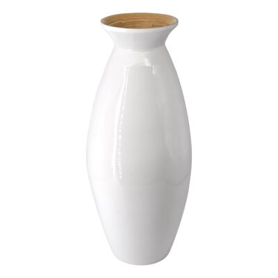 Vase en bambou fait main blanc 43cm vase de sol ou vase de table
