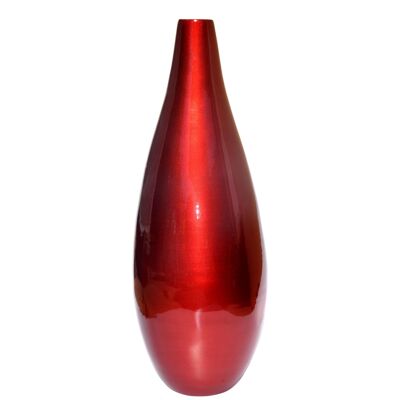 Red handmade bamboo tall vase 54cm