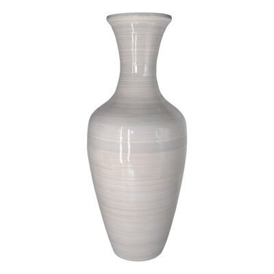 Vaso in bambù bianco fatto a mano da pavimento o da tavolo alto 60 cm