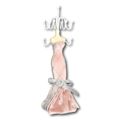 Pink velvet necklace stand