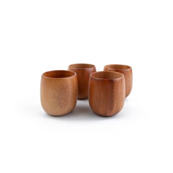 Vaisselle d'été - Tasse à thé Ø7 cm - Fait main - Bois Khaya - Ecologique 1