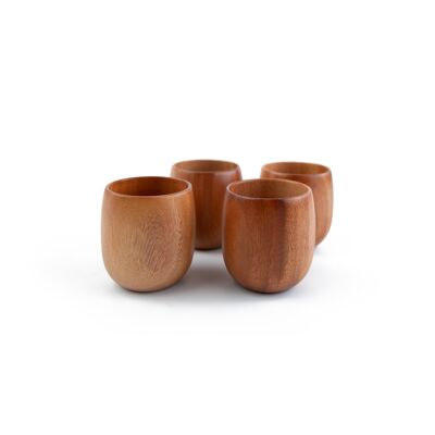 Vajilla artesanal - Taza de té Ø7 cm - Madera de Khaya - Ecológica