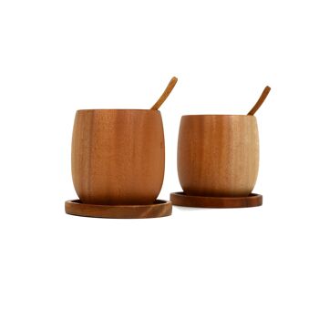 Vaisselle d'été - Tasse à thé Ø7 cm - Fait main - Bois Khaya - Ecologique 10