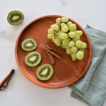 Vaisselle d'été - Assiette à dîner - Fait main - Bois Khaya - Respectueux de l'environnement 7